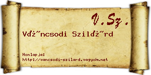 Váncsodi Szilárd névjegykártya
